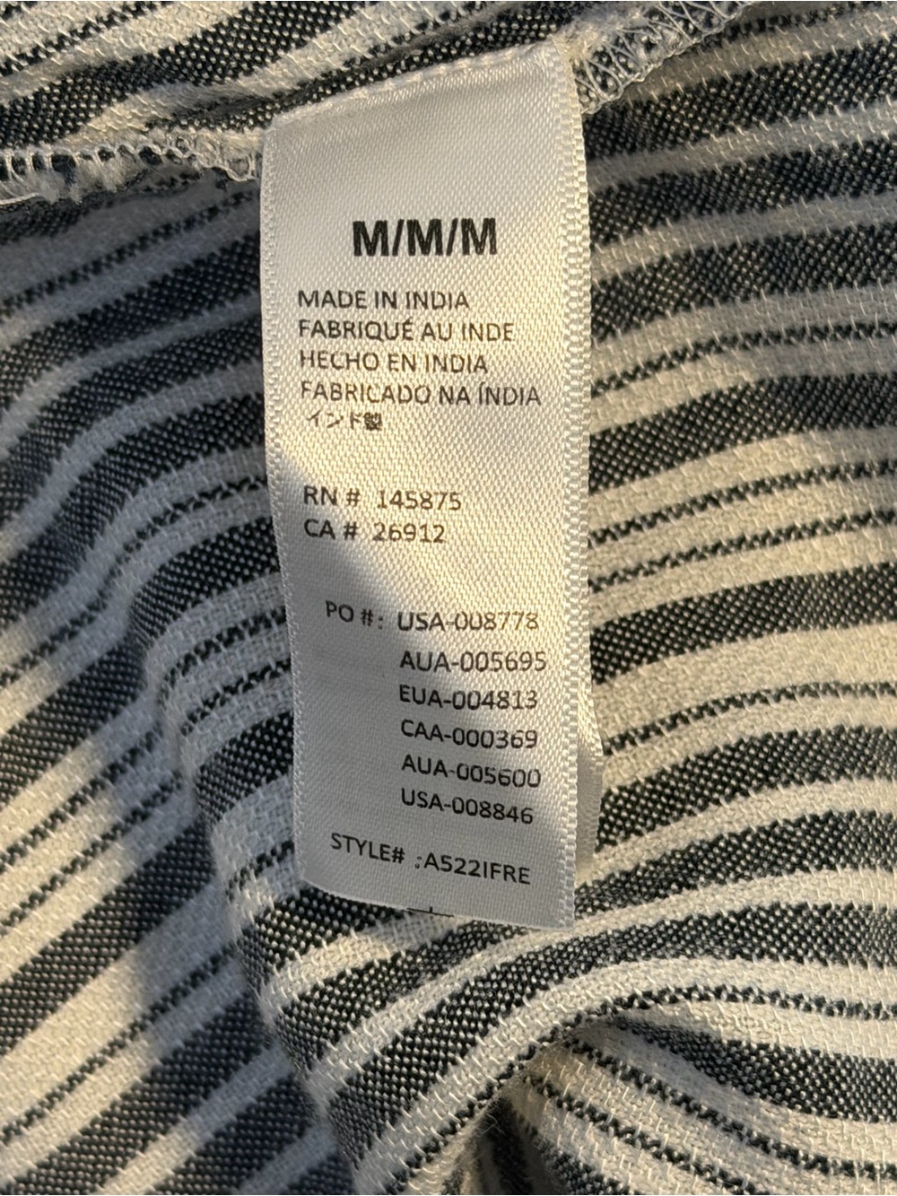 Amuse Striped Button Front Overshirt Shacket Gray White Size M - Picture 7 of 9